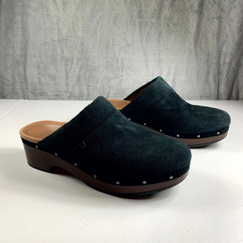 Vionic Kacie VW18254 Clog Women's 9‎ Emerald Green Suede Studded Slip-On Shoes